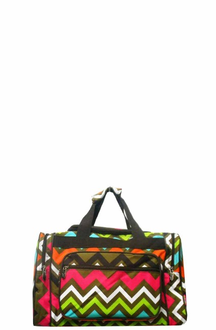 Printed Duffle Bag-MGR417/BROWN